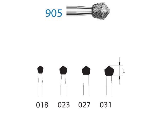 905.313.031 KOMET MADUIXA DIAMANT FORMES ESPECIALS TURBINA CURT ø 031 GRA ESTANDAR 5 u.
