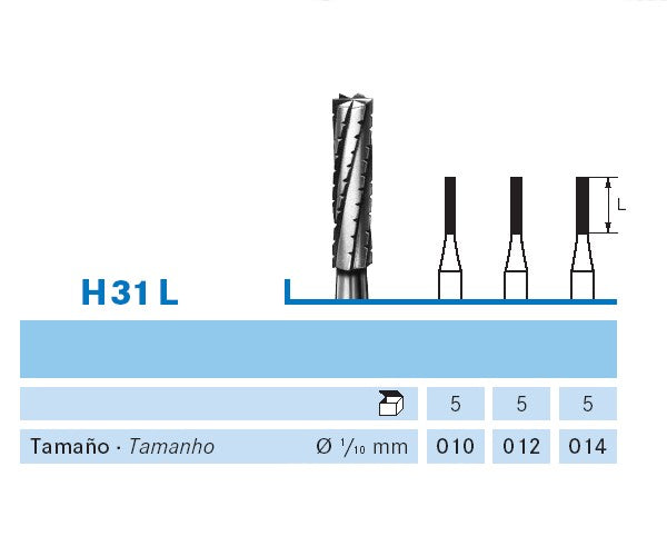 H31L.104.012 KOMET MADUIXA C. TUNGSTÈ CILÍNDRICA PEÇA DE MÀ ø 012 - 5uds