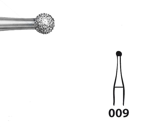 801.104.009 KOMET FRESA DIAMANTE REDONDA PIEZA DE MANO ø 009 - 5uds