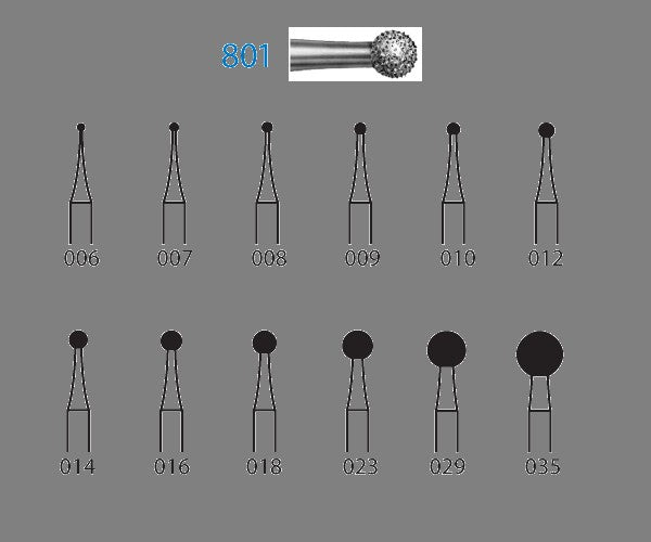 801.314.007 KOMET MADUIXA DIAMANT BOLA TURBINA ø 007 GRA ESTANDAR 5 u.