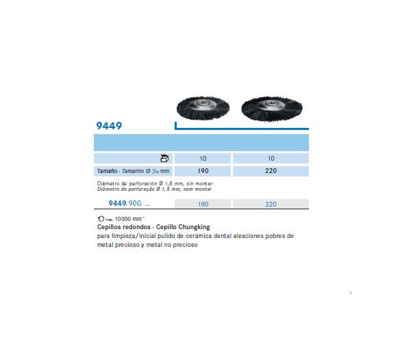 9449.900.190 KOMET POLIDOR RODA SENSE MANDRIL 10ud