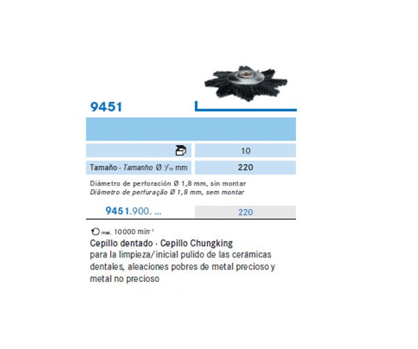 9451.900.220 KOMET POLIDOR RODA SENSE MANDRIL 10ud