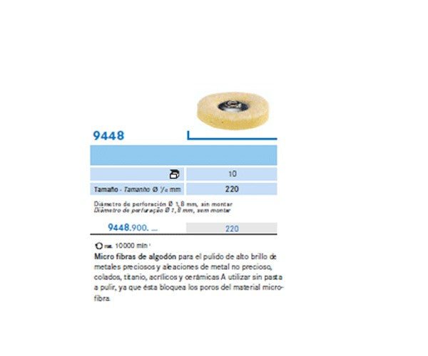 9448.900.220 KOMET POLISHING WHEEL WITHOUT MANDREL 10 units