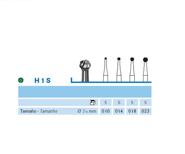 H1S.104.010 KOMET ROUND TUNGSTEN BIT FOR HANDPIECE ø 010 - 5 units
