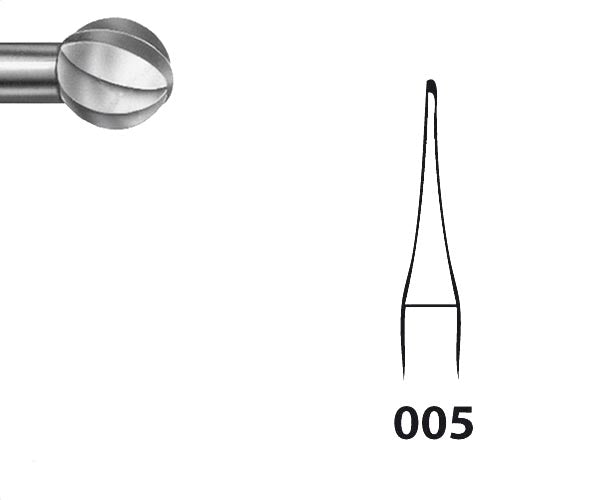 H71.104.005 KOMET ROUND TUNGSTEN BIT FOR HANDPIECE ø 005 - 5 units