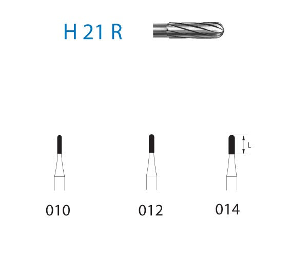H21R.314.012 KOMET TUNGSTEN CYLINDRICAL ROUNDED TURBINE CUTTER ø 012 5 units