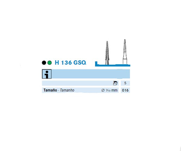 H136GSQ.104.016 KOMET FRESA C. TUNGSTENO LANZA PIEZA DE MANO ø 016 - 1uds
