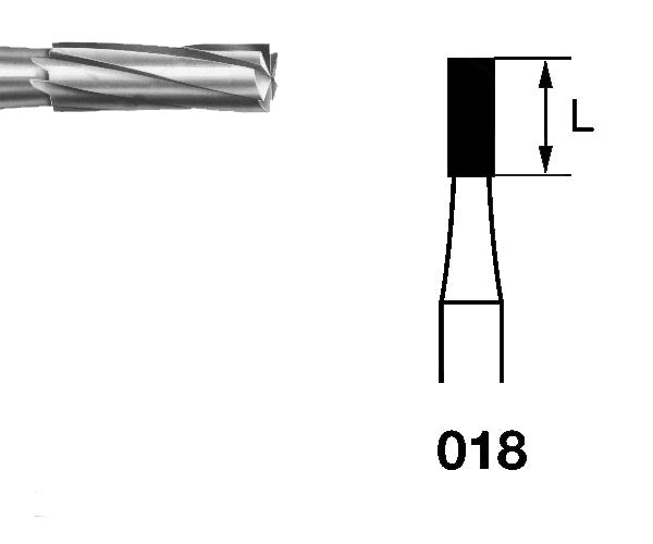H21.104.018 KOMET FRESA C. TUNGSTENO CILINDRICA PIEZA DE MANO ø 018 - 5uds