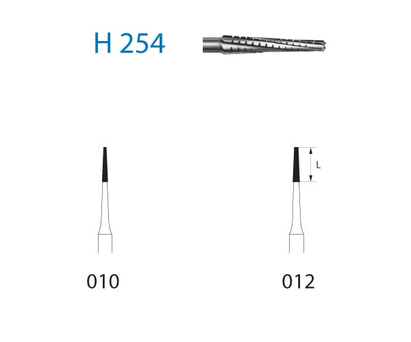H254.314.012 KOMET C. TUNGSTEN CONICAL TURBINE CUTTER ø 012 5 pc.