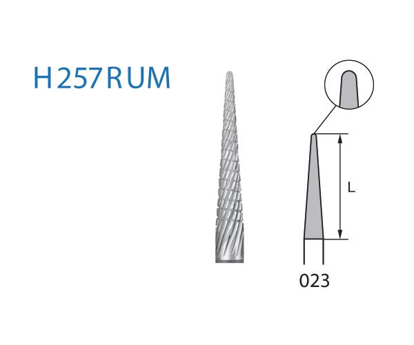 H257RUM.104.023 KOMET TUNGSTEN CONICAL ROUNDED BURN FOR HANDPIECE ø 023 - 1 unit