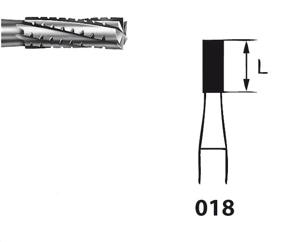 H31.104.018 KOMET FRESA C. TUNGSTENO CILINDRICA PIEZA DE MANO ø 018 - 5uds