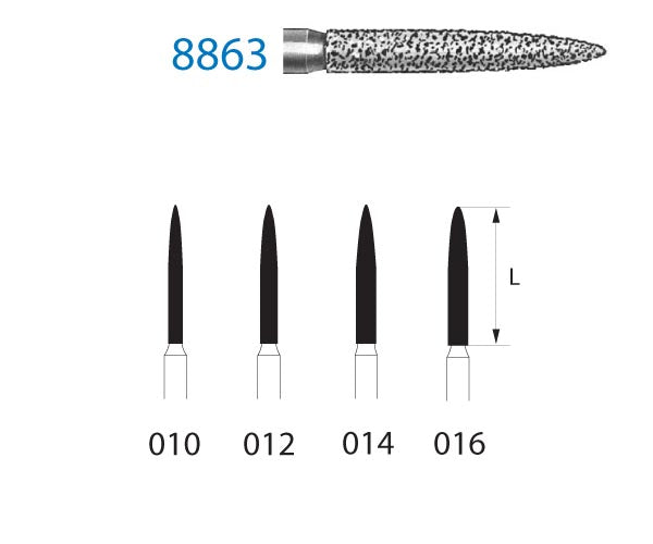8863.314.014 KOMET DIAMOND FLAME TURBINE CUTTER ø 014 FINE GRAIN 5 units