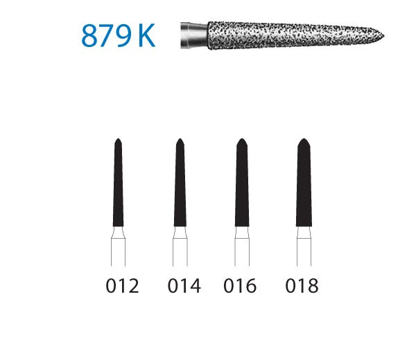 879K.314.012 KOMET CONICAL TORPEDO DIAMOND TURBINE CUTTER ø 012 STANDARD GRAIN 5 units