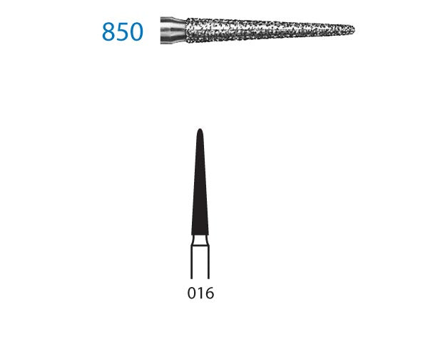 850.204.016  KOMET FRESA DIAMANTE CONICA REDONDEADA CONTRAANGULO ø 016 GRANO ESTANDAR 5 ud.