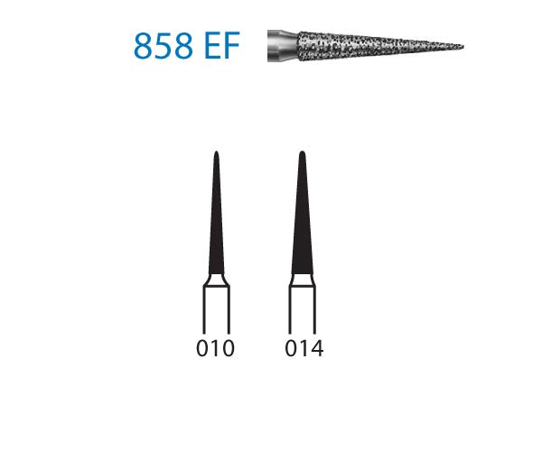 858EF.314.010 KOMET DIAMOND BUR WITH TURBINE LANCE ø 010 EXTRA FINE GRIT 5 pc.