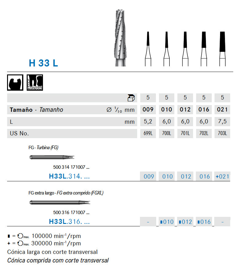 H33L.104.012 KOMET MADUIXA C. TUNGSTÈ CONICA PEÇA DE MÀ ø 012 - 5uds