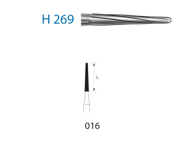 H269.314.016  KOMET FRESA C. TUNGSTENO CONICA TURBINA ø 016  5 ud.