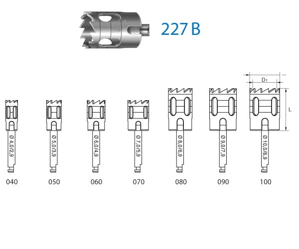 227B.204.070  KOMET FRESA ACERO CILINDRICA CONTRAANGULO ø 070  1 ud.