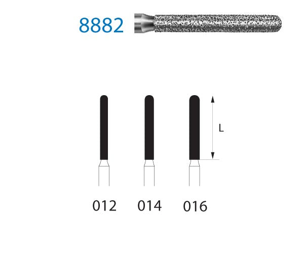 8882.314.014 KOMET TURBINE ROUNDED CYLINDRICAL DIAMOND BUR ø 014 FINE GRAIN 5 pc.
