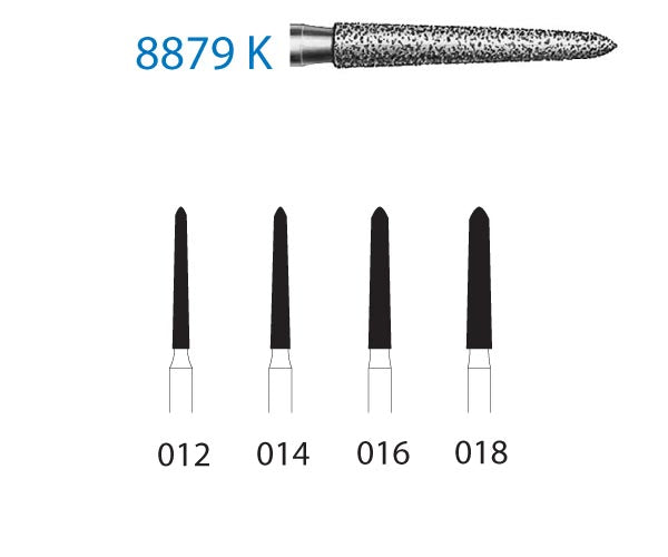 8879K.314.014 KOMET MADUIXA DIAMANT TORPEDO CONICA TURBINA ø 014 GRA FINO 5 u.