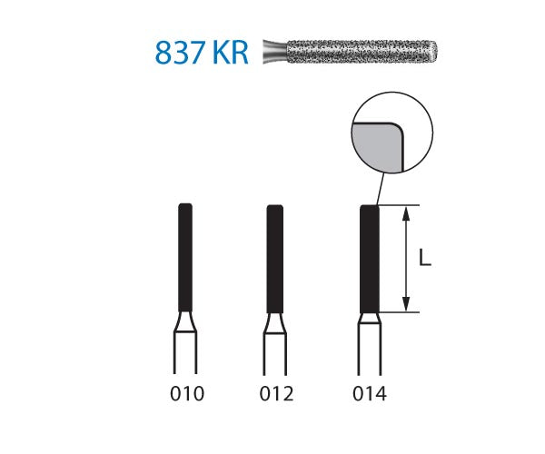 837KR.314.010 KOMET MADUIXA DIAMANT CILÍNDRICA VORA ARRODONIDA TURBINA ø 010 GRA ESTANDAR 5 u.