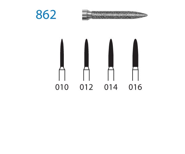 862.314.014  KOMET FRESA DIAMANTE LLAMA TURBINA ø 014 GRANO ESTANDAR 5 ud.
