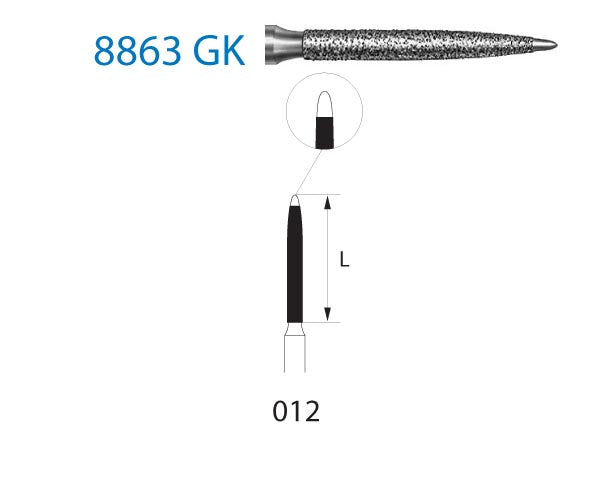 8863GK.314.012 KOMET MADUIXA DIAMANT TRUCA TURBINA ø 012 GRA FINO 5 u.