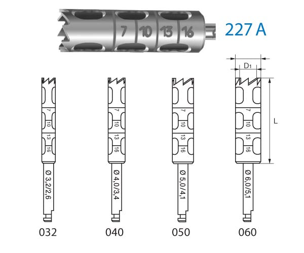 227A.204.032  KOMET FRESA ACERO CILINDRICA CONTRAANGULO ø 032  1 ud.