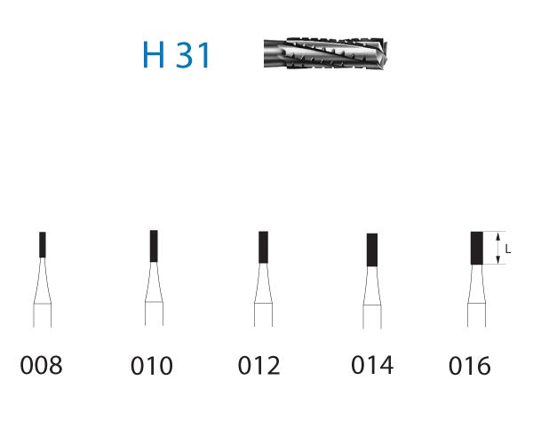 H31.314.010  KOMET FRESA C. TUNGSTENO CILINDRICA TURBINA ø 010  5 ud.