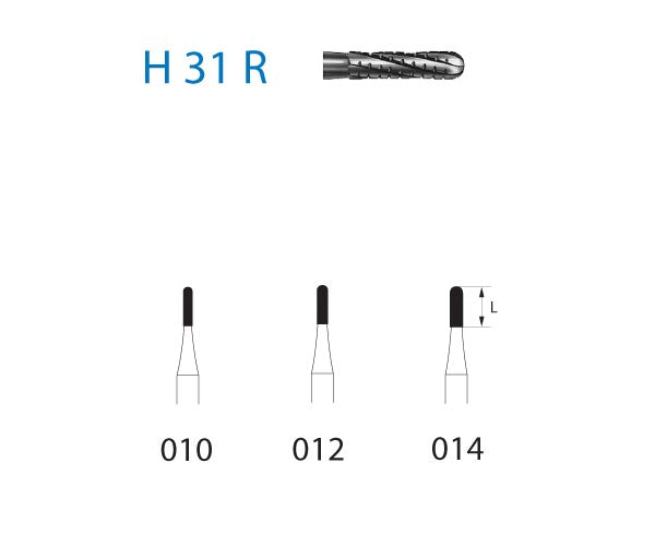 H31R.314.014  KOMET FRESA C. TUNGSTENO CILINDRICA REDONDEADA TURBINA ø 014  5 ud.