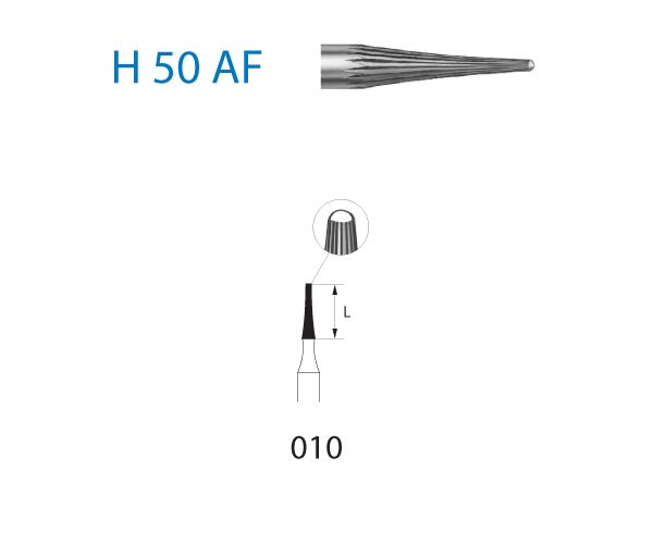 H50AF.314.010  KOMET FRESA C. TUNGSTENO FORMAS ESPECIALES TURBINA ø 010  5 ud.