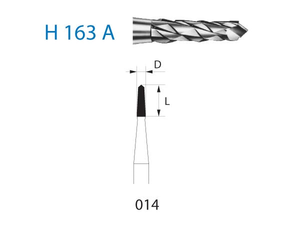 H163A.104.014 KOMET TUNGSTEN CONICAL BURNER HAND PIECE ø 014 1 pc.