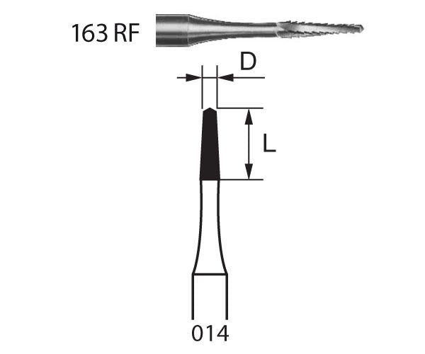 163RF.104.014 KOMET CONICAL STEEL MILLING HANDPIECE ø 014 6 pcs.