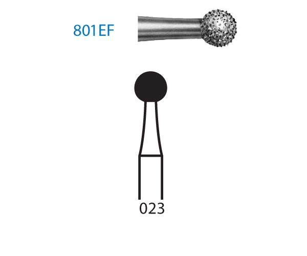 801EF.204.023 KOMET DIAMOND BALL CONTRAANGLE BILL ø 023 EXTRA FINE GRIT 5 pc.