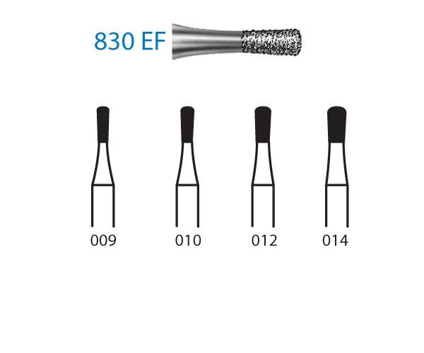 830EF.314.014 KOMET TURBINE PEAR DIAMOND BUR ø 014 EXTRA FINE GRIT 5 pc.