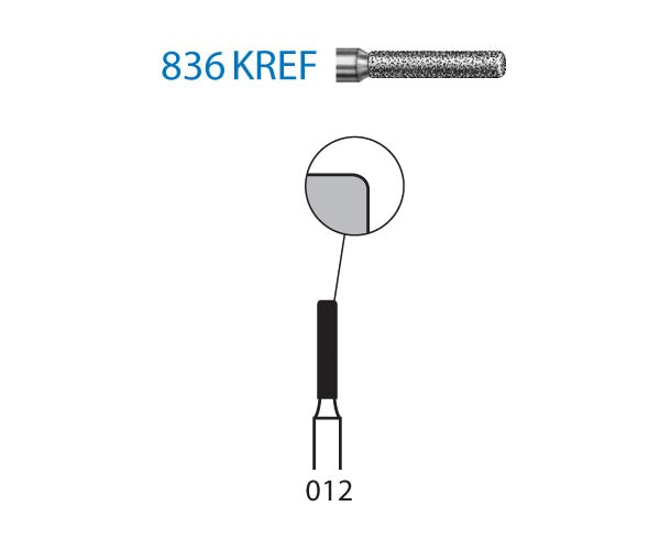 836KREF.314.012 KOMET DIAMOND CYLINDRICAL MILL ROUNDED EDGE TURBINE ø 012 EXTRA FINE GRAIN 5 pcs.