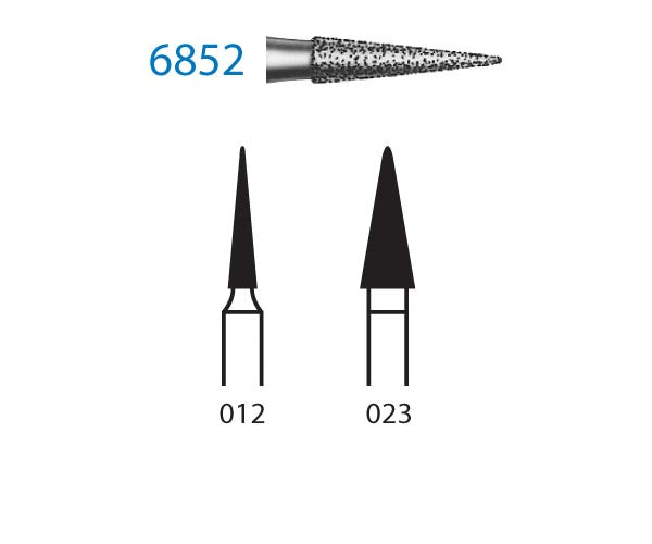 6852.314.012  KOMET FRESA DIAMANTE LANZA TURBINA ø 012 GRANO GRUESO 5 ud.