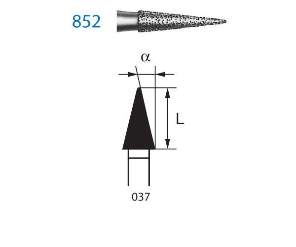 852.314.037 KOMET MADUIXA DIAMANT LLANÇA TURBINA ø 037 GRA ESTANDAR 5 u.