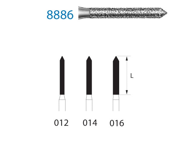 8886.314.012 KOMET MADUIXA DIAMANT CILÍNDRICA TURBINA ø 012 GRA FINO 5 u.