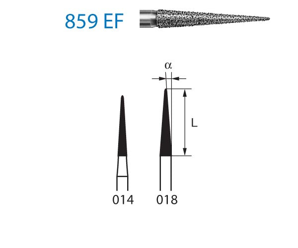 859EF.314.018 KOMET MADUIXA DIAMANT LLANÇA TURBINA ø 018 GRA EXTRA FI 5 u.