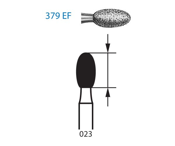 379EF.315.023 KOMET DIAMOND EGG TURBINE LONG ø 023 EXTRA FINE GRAIN 5 units