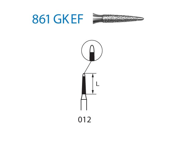 861GKEF.314.012 KOMET DIAMOND FLAME TURBINE CUTTER ø 012 EXTRA FINE GRAIN 5 units