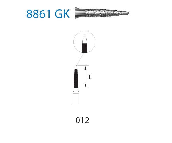 8861GK.314.012 KOMET MADUIXA DIAMANT TRUCA TURBINA ø 012 GRA FINO 5 u.