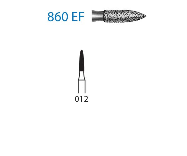 860EF.314.012 KOMET DIAMOND FLAME TURBINE CUTTER ø 012 EXTRA FINE GRAIN 5 units