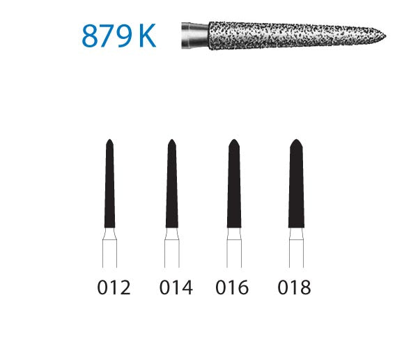 879K.314.016 KOMET CONICAL TORPEDO DIAMOND TURBINE CUTTER ø 016 STANDARD GRAIN 5 units