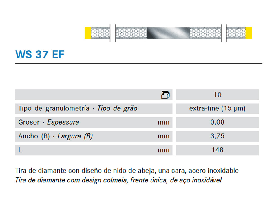 TIRAS PULIR KOMET WS37EF.0. KOMET diamante 10 ud