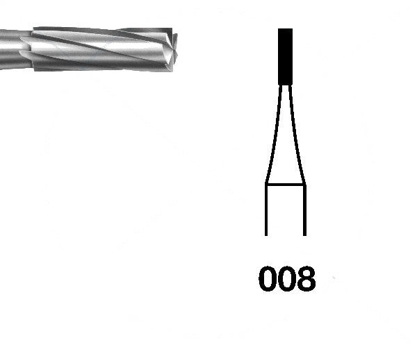 H21.104.008 KOMET FRESA C. TUNGSTENO CILINDRICA PIEZA DE MANO ø 008 - 5uds