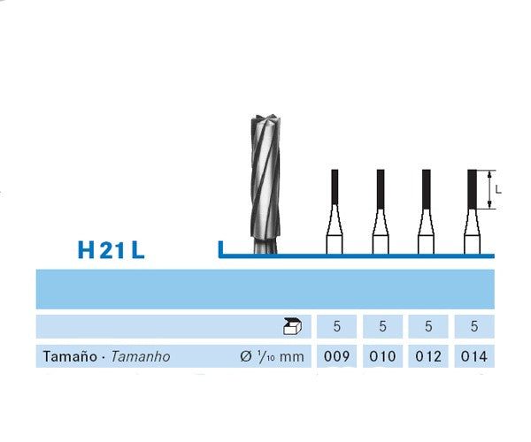 H21L.104.014 KOMET MADUIXA C. TUNGSTÈ CILÍNDRICA PEÇA DE MÀ ø 014 - 5uds