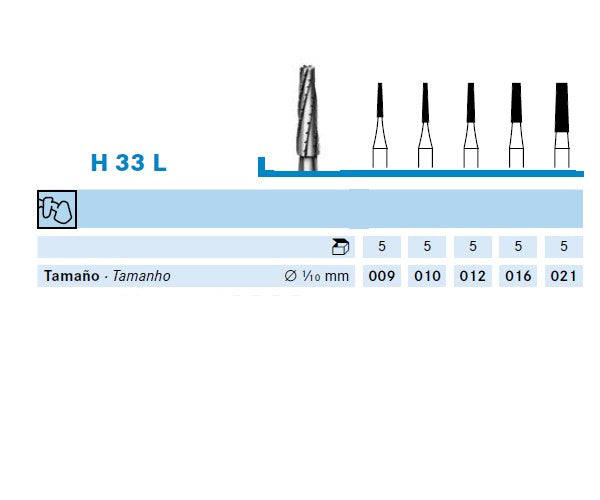 H33L.104.021 KOMET MADUIXA C. TUNGSTÈ CONICA PEÇA DE MÀ ø 021 - 5uds