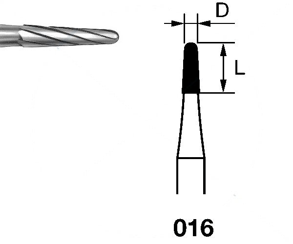 H23R.104.016 KOMET MADUIXA C. TUNGSTENO CONICA ARRODONIDA PEÇA DE MÀ ø 016 - 5uds